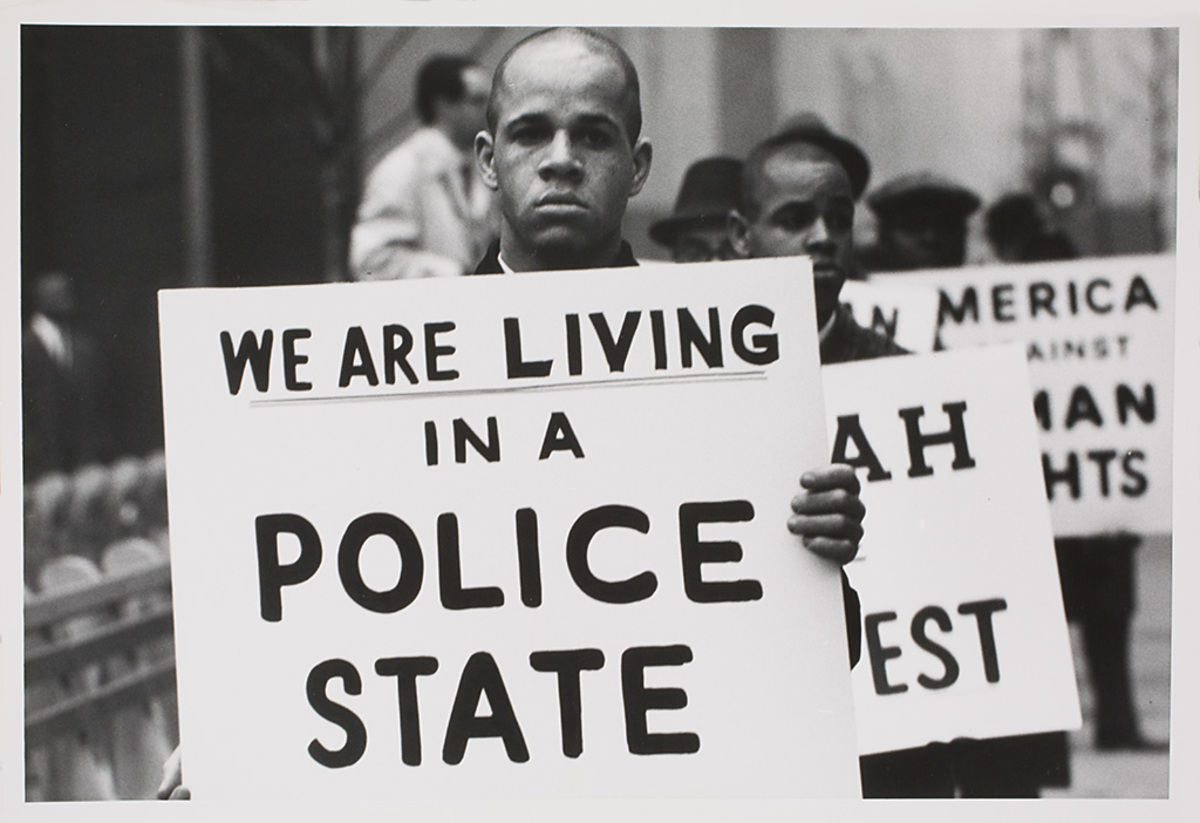 A person holding a sign