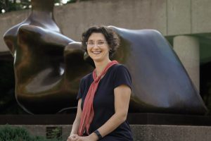 Ulrich Curator Ksenya Gurshtein, pictured here in front of an outdoor sculpture, shares her experience curating Nature in the Floating World: Images of Nature in Japanese and Chinese Art.