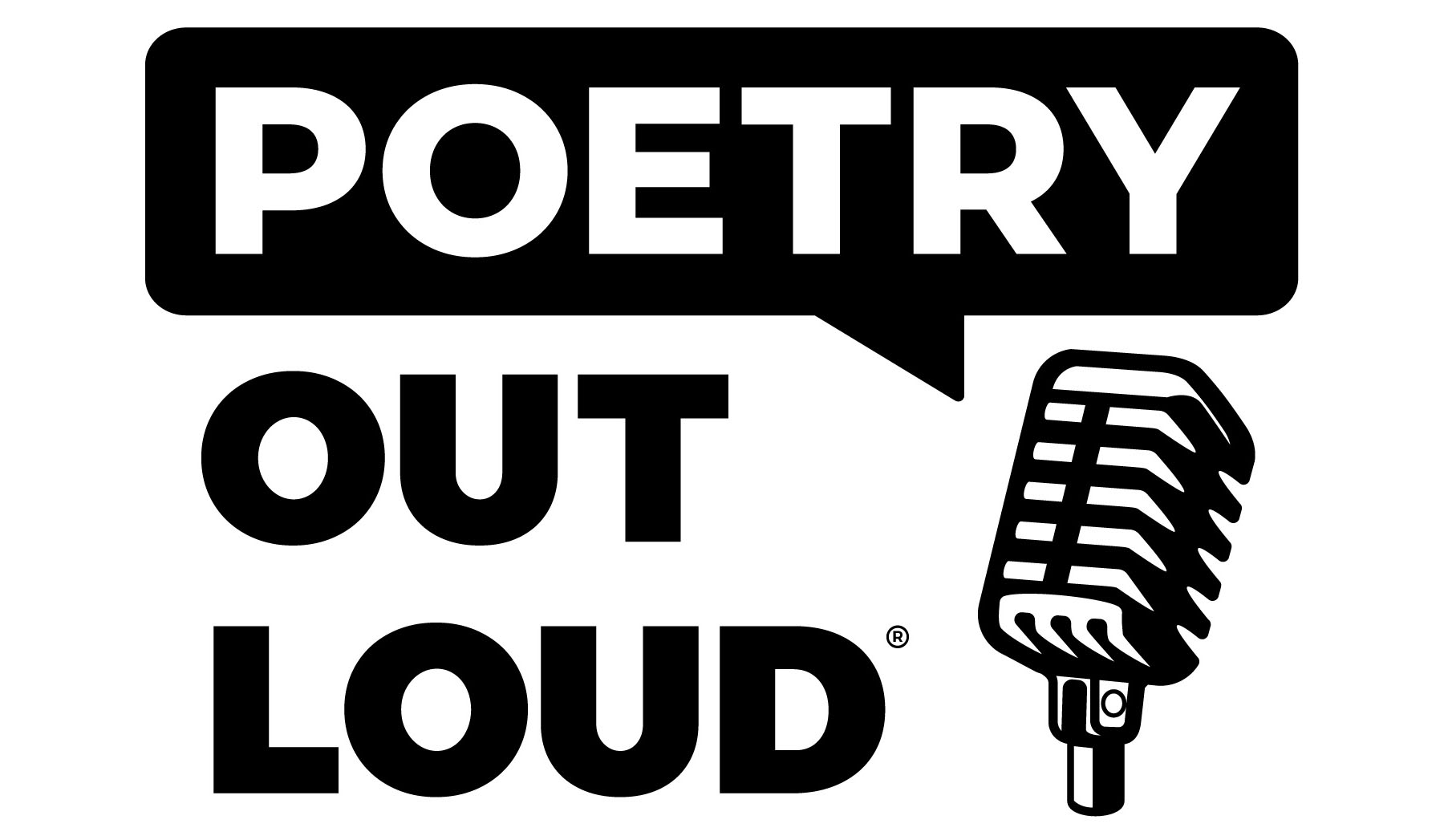 The text says, Poetry Out Loud. There is an image of a microphone.