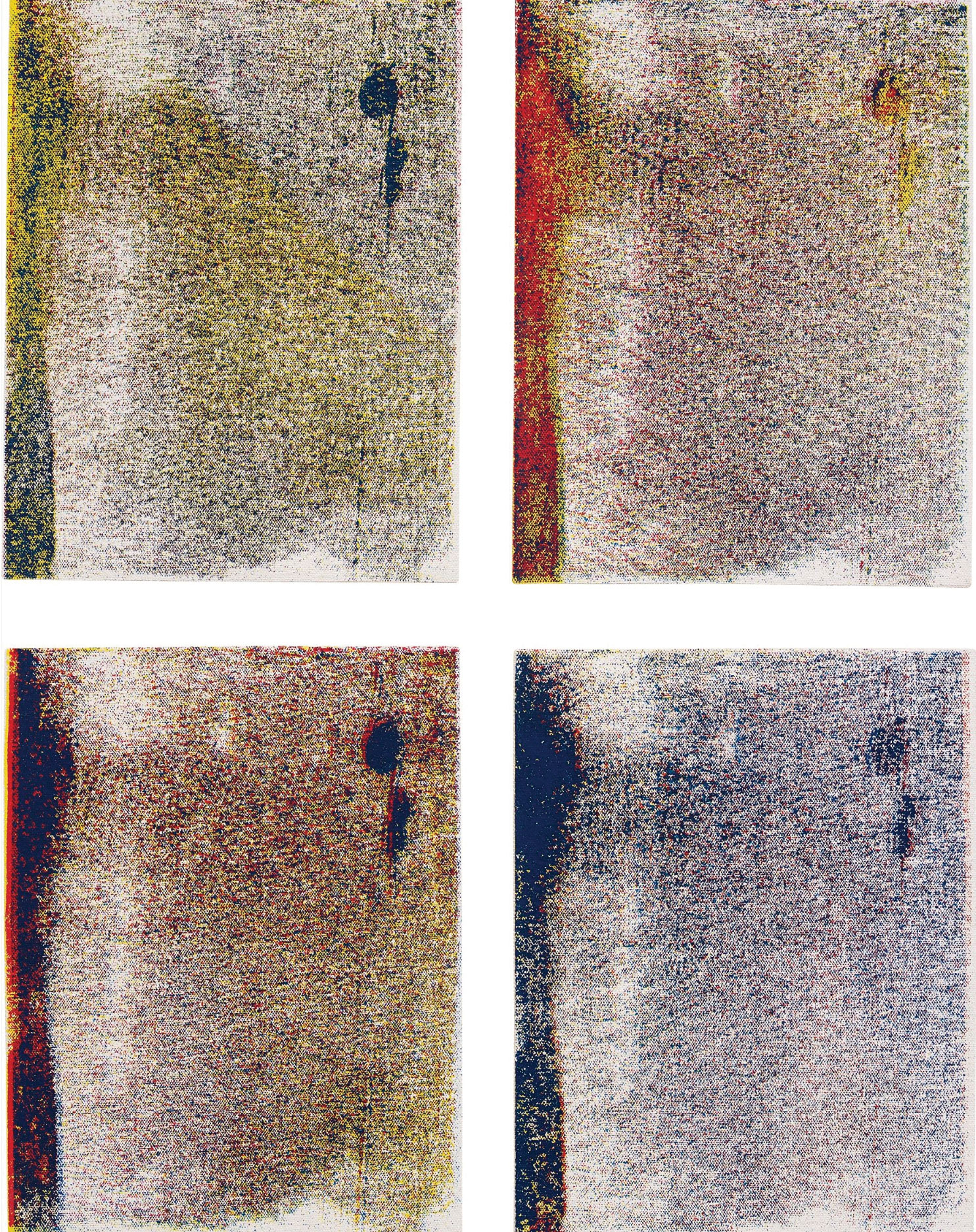 four panels of abstract color and texture