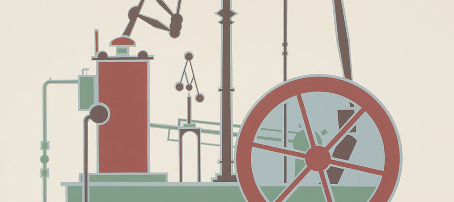 An imaginary machine is depicted in this print by Lee Adler.