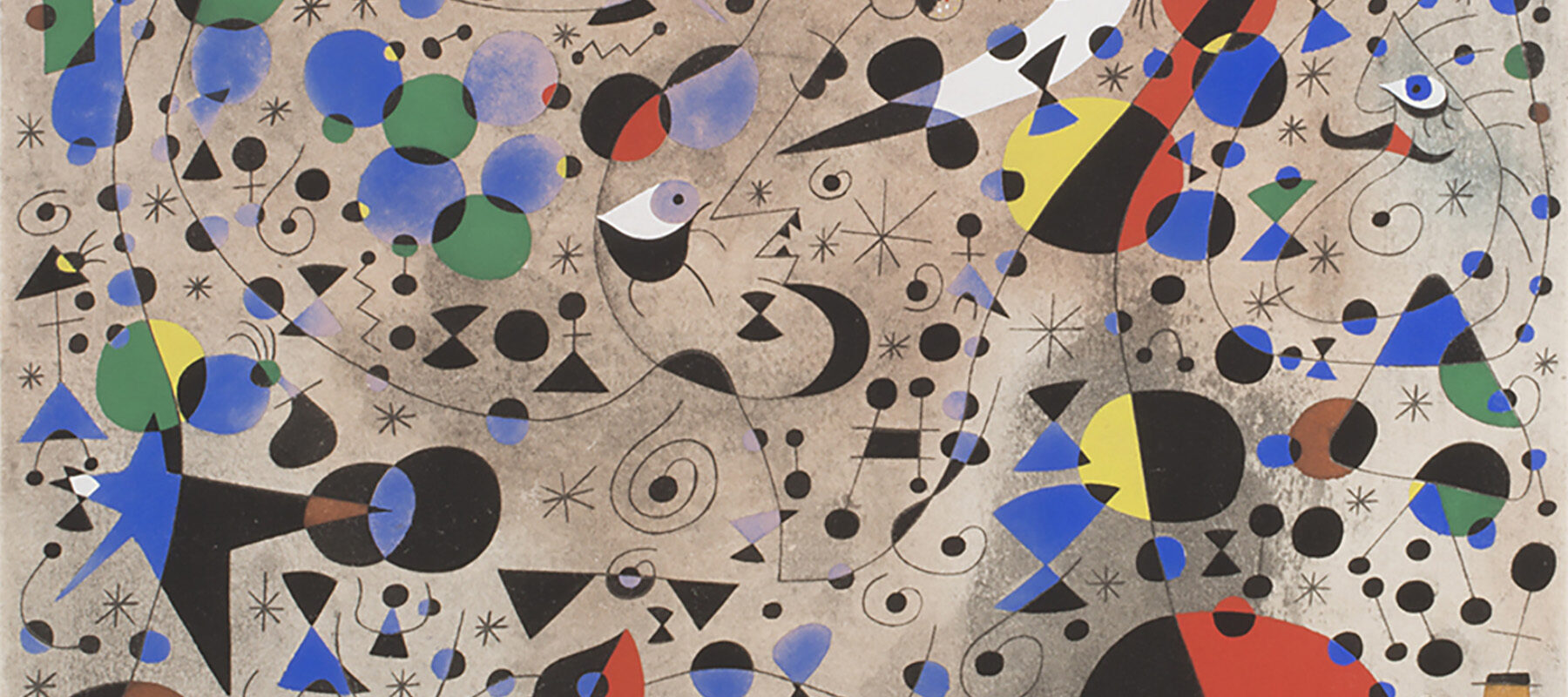 Abstract images on a neutral background.