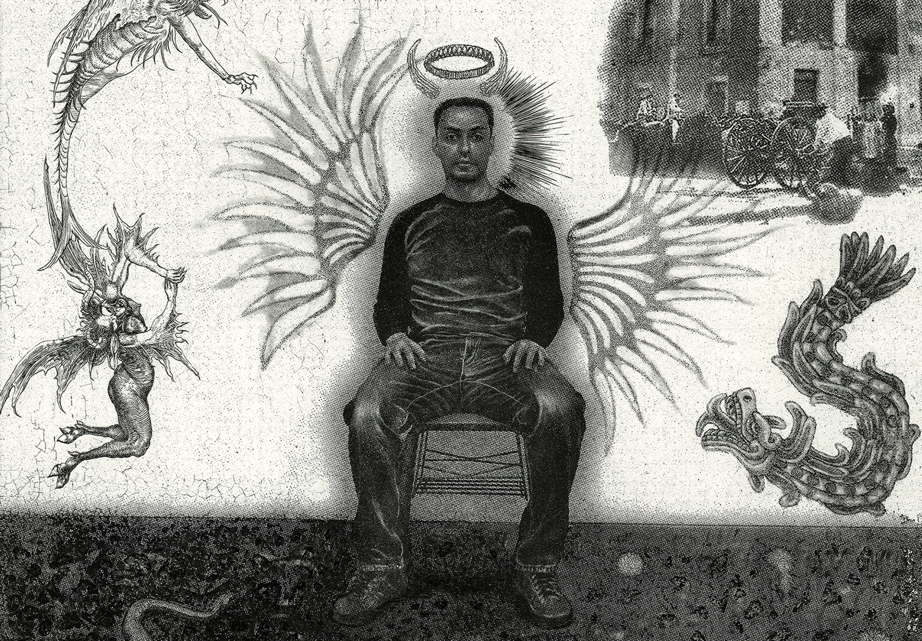 A self portrait print by artist Marco Hernendez