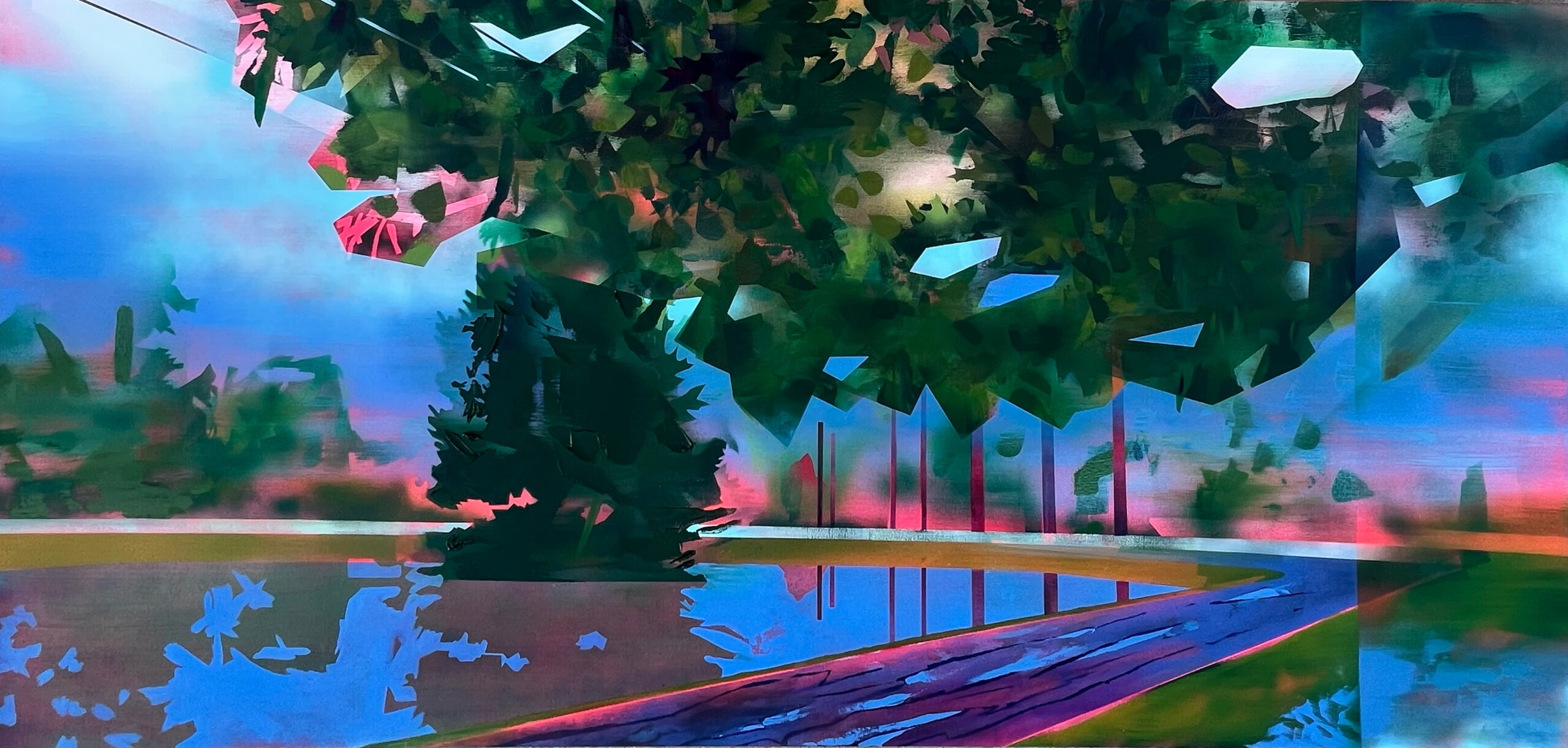 Landscape collage made of paper